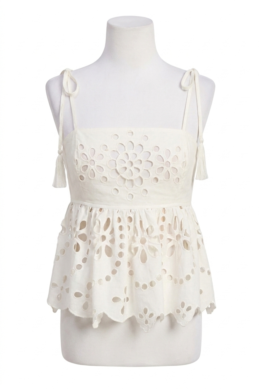 NEW EN SAISON courtney square neck top in white - Picture 1 of 5